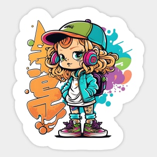 Cute girl Sticker